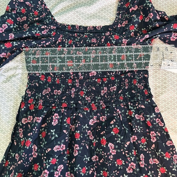 Bp. Smocked Waist Floral Long Sleeve Cotton Dress New NWT Women’s Medium M - Picture 5 of 7